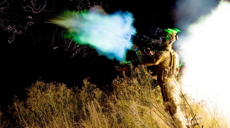 Anti-armour weapon firing at night
