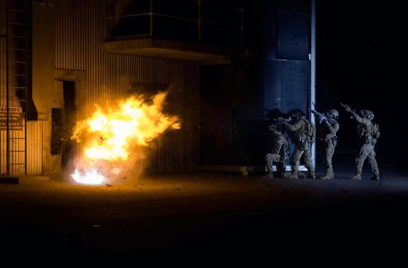Night breach charge detonation
