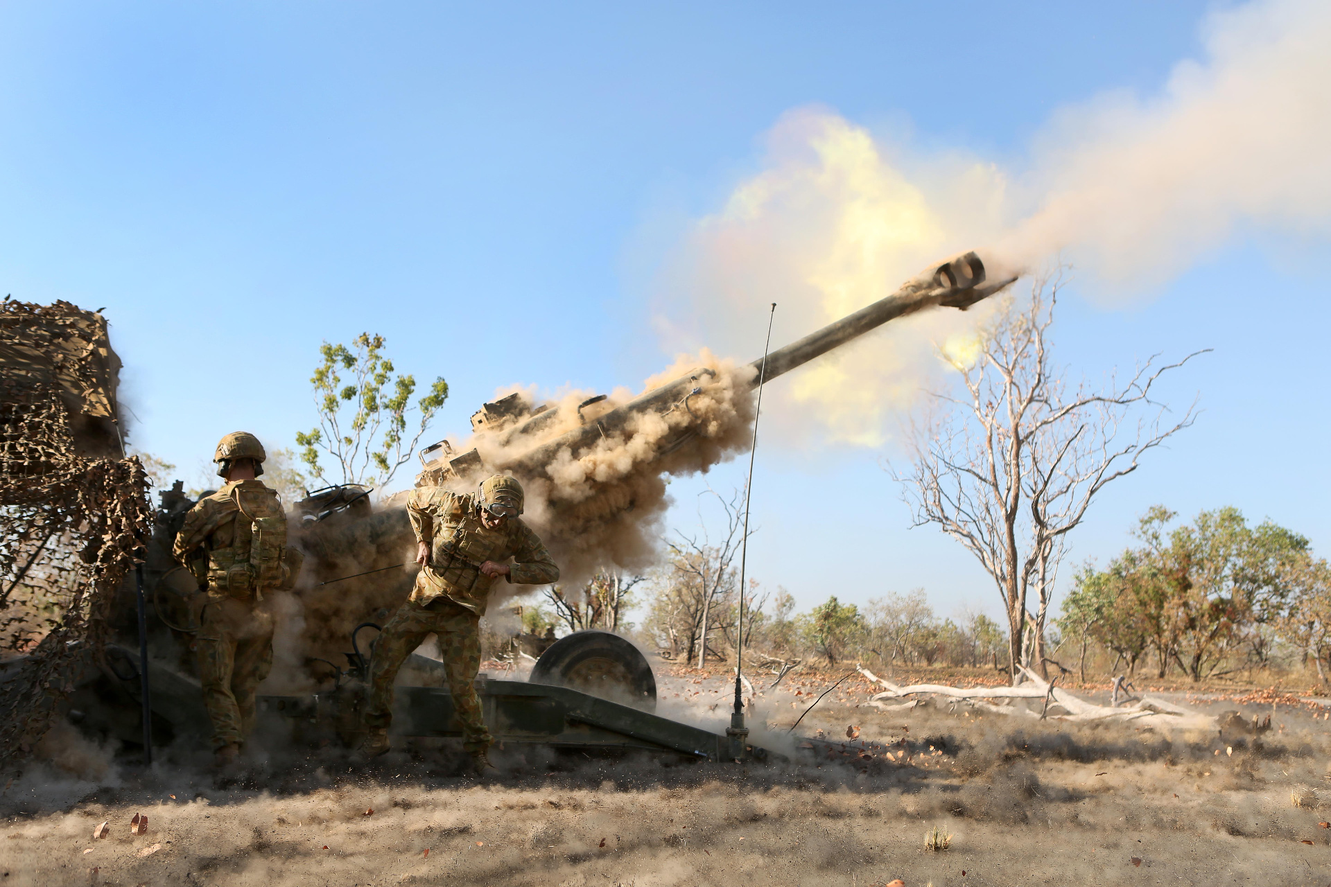 M777 155mm howitzer firing